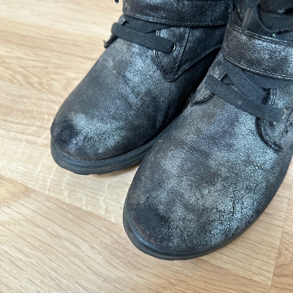 Roxy Sweater Cuff Combat Style Boots - Picture 6 of 8